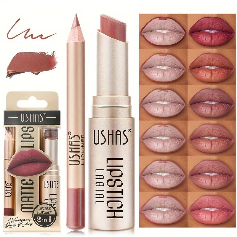 12-Color Matte Lip Kit, Long-lasting Waterproof Lipstick