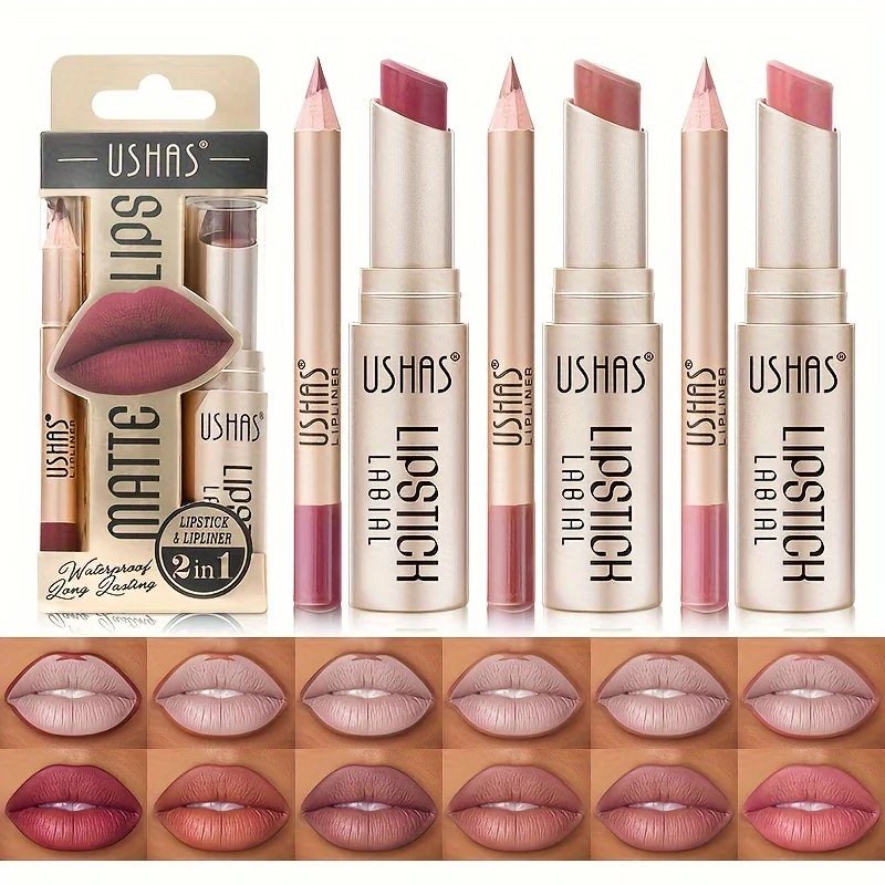 12-Color Matte Lip Kit, Long-lasting Waterproof Lipstick