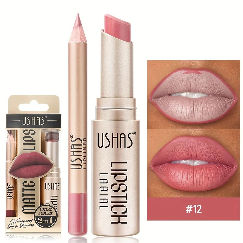 12-Color Matte Lip Kit, Long-lasting Waterproof Lipstick