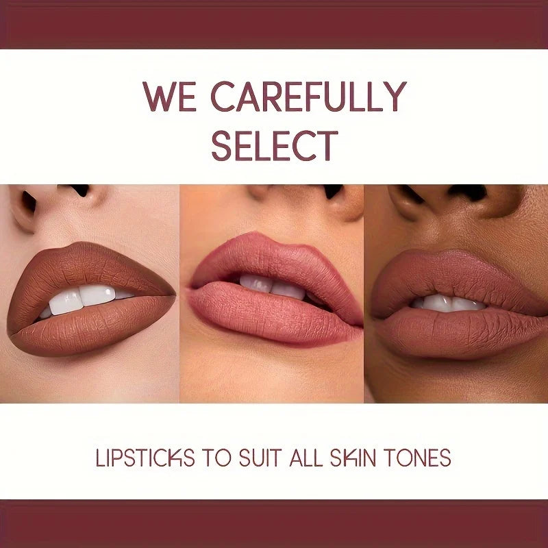 12-Color Matte Lip Kit, Long-lasting Waterproof Lipstick